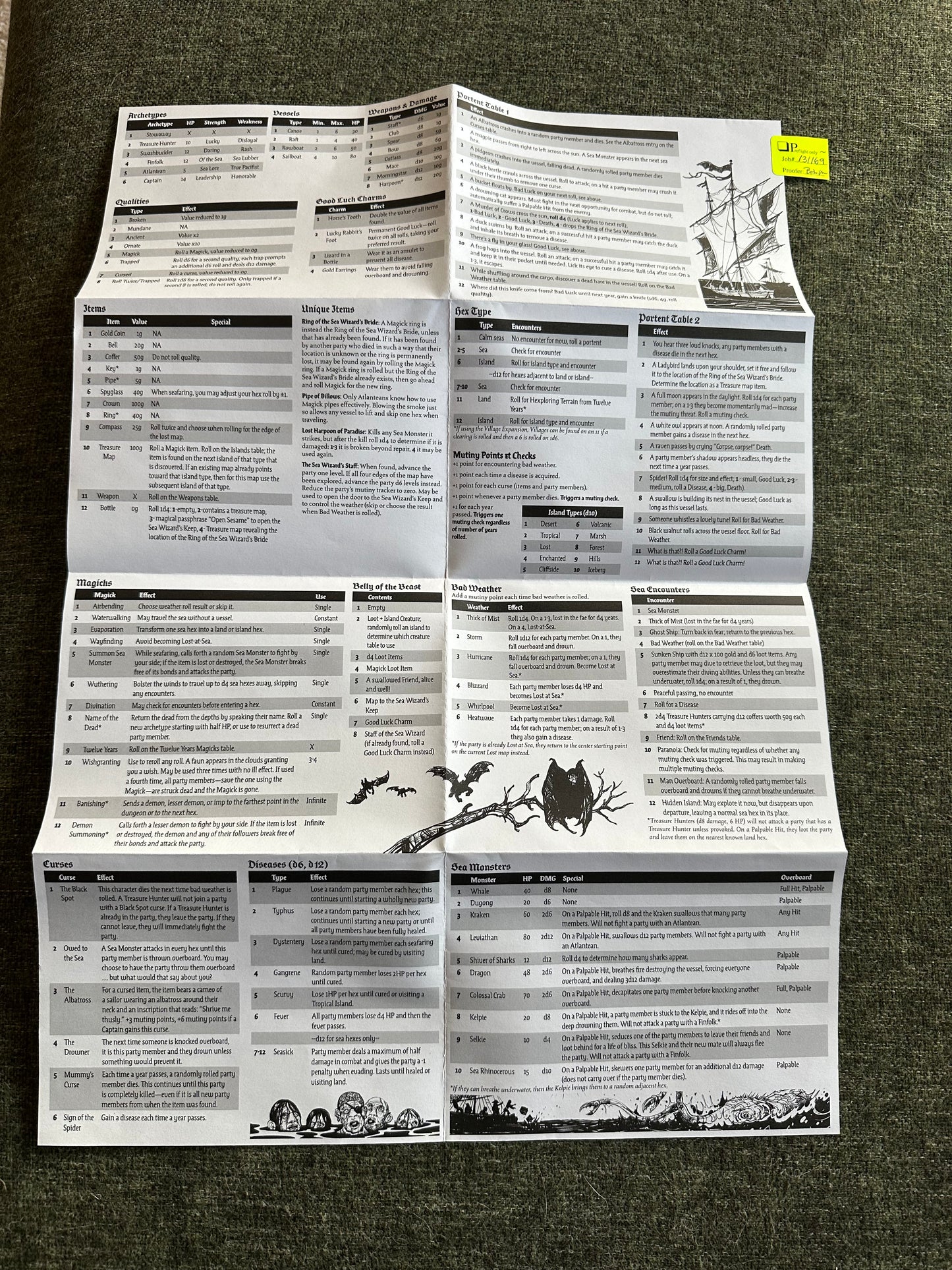 Twelve Years at Sea Campaign Journal & Quick Reference Poster