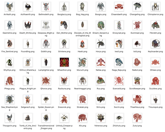 Ekphrastic Beasts VTT Digital Token Pack
